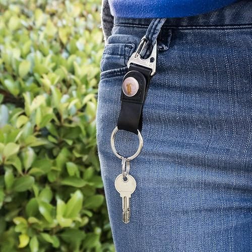 Miniatura 3 de Guess What - Llavero con diseño de gato con cinturón de tela de cuero y mosquetón