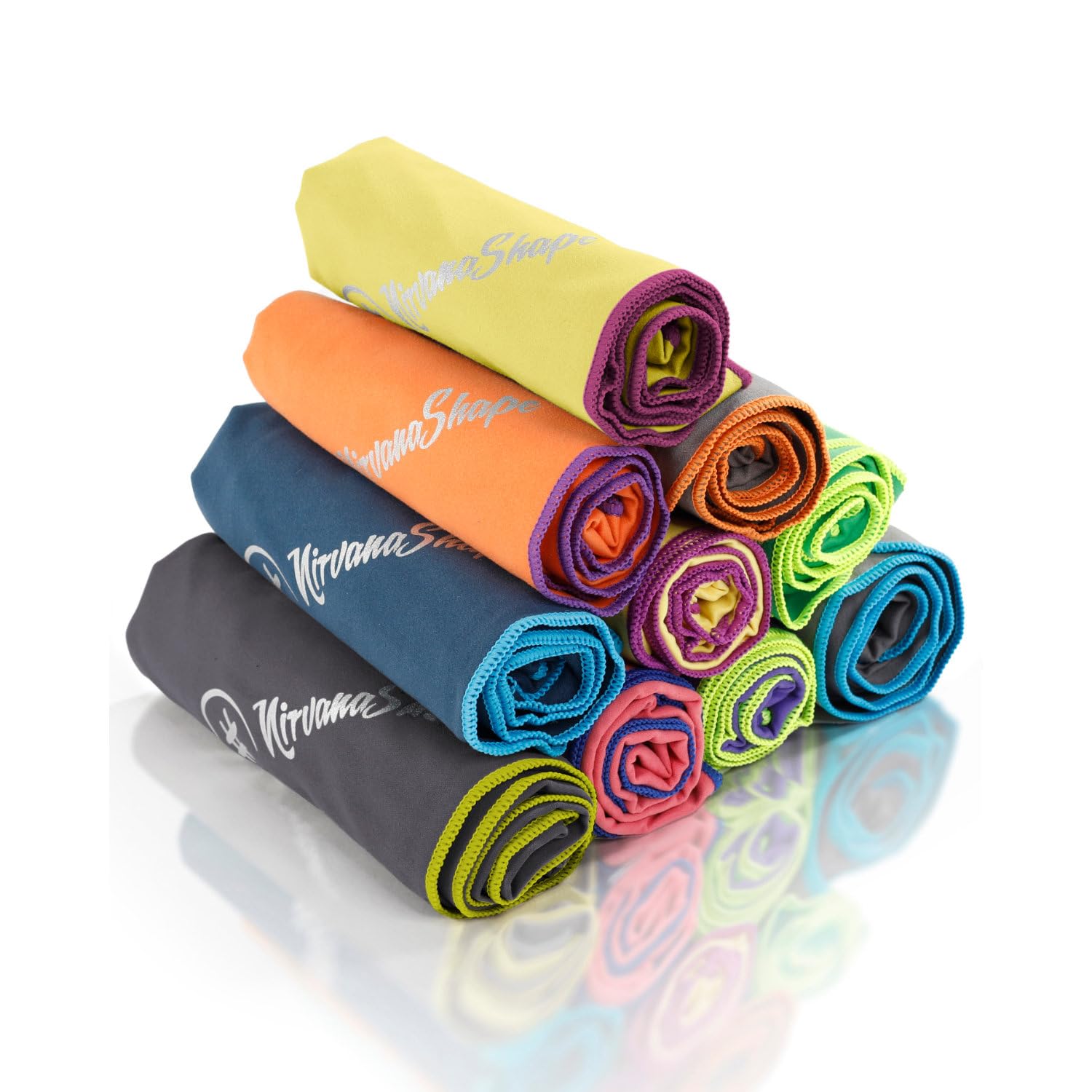 NirvanaShape Asciugamano Microfibra | 14 colori | 8 taglie | Asciugatura Rapida, Leggero, Assorbente | Asciugamano da Viaggio/Asciugamano da Bagno | Ideale per Viaggi, Spiaggia, Yoga, Sauna