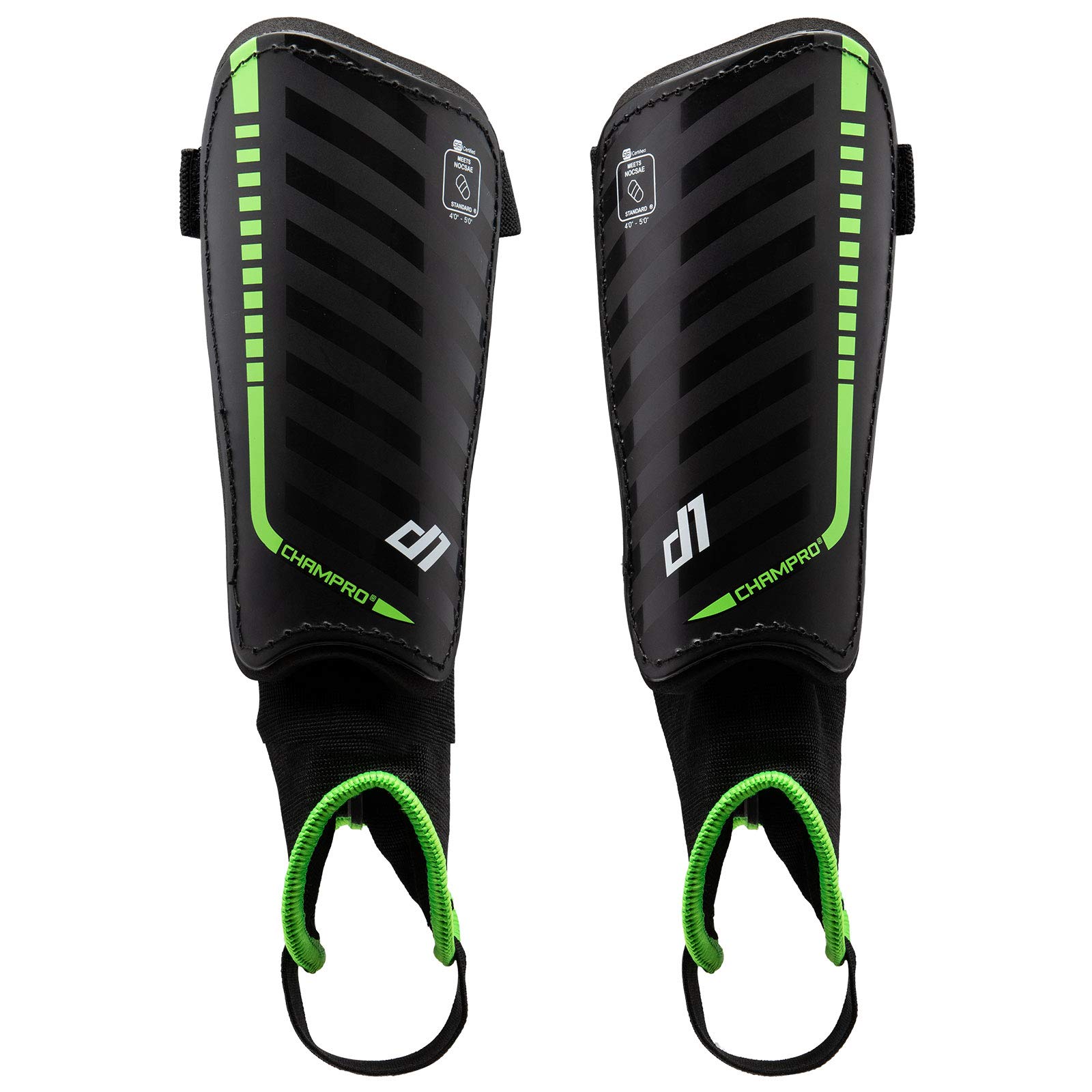 Champro D1 - Espinilleras de fútbol, color verde óptico; grande