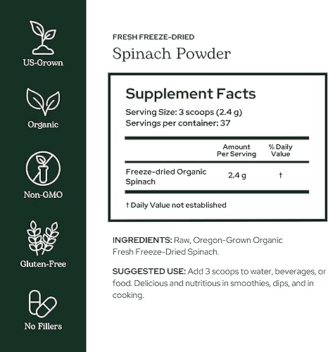 Miniatura 2 de Hierba ecléctica Espinaca Polvo 3.17 oz