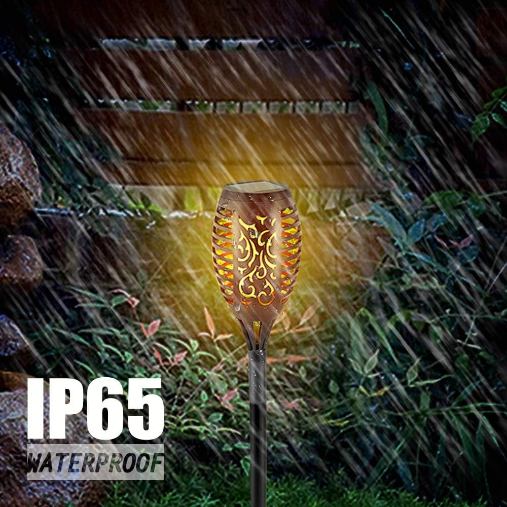 Solar Torch Lights,Flickering Flame Lights,Landscape Lights,Christmas and Halloween Decorations Outdoor Lights,Security Lighting,Waterproof Light for Garden,Yard,Pool and Pathway,Small Size(6 Pack)