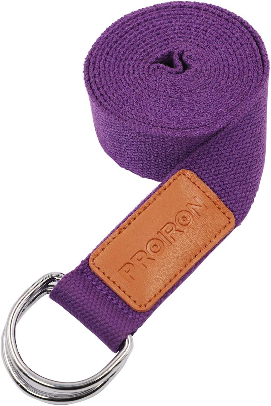 PROIRON Yoga Strap Adjustable D-Ring Buckle Yoga Belt for Fitness Flexibility Stretching Yoga Pilates Physical Therapy 8 ft Durable Cotton Strap : Sports & Outdoors
