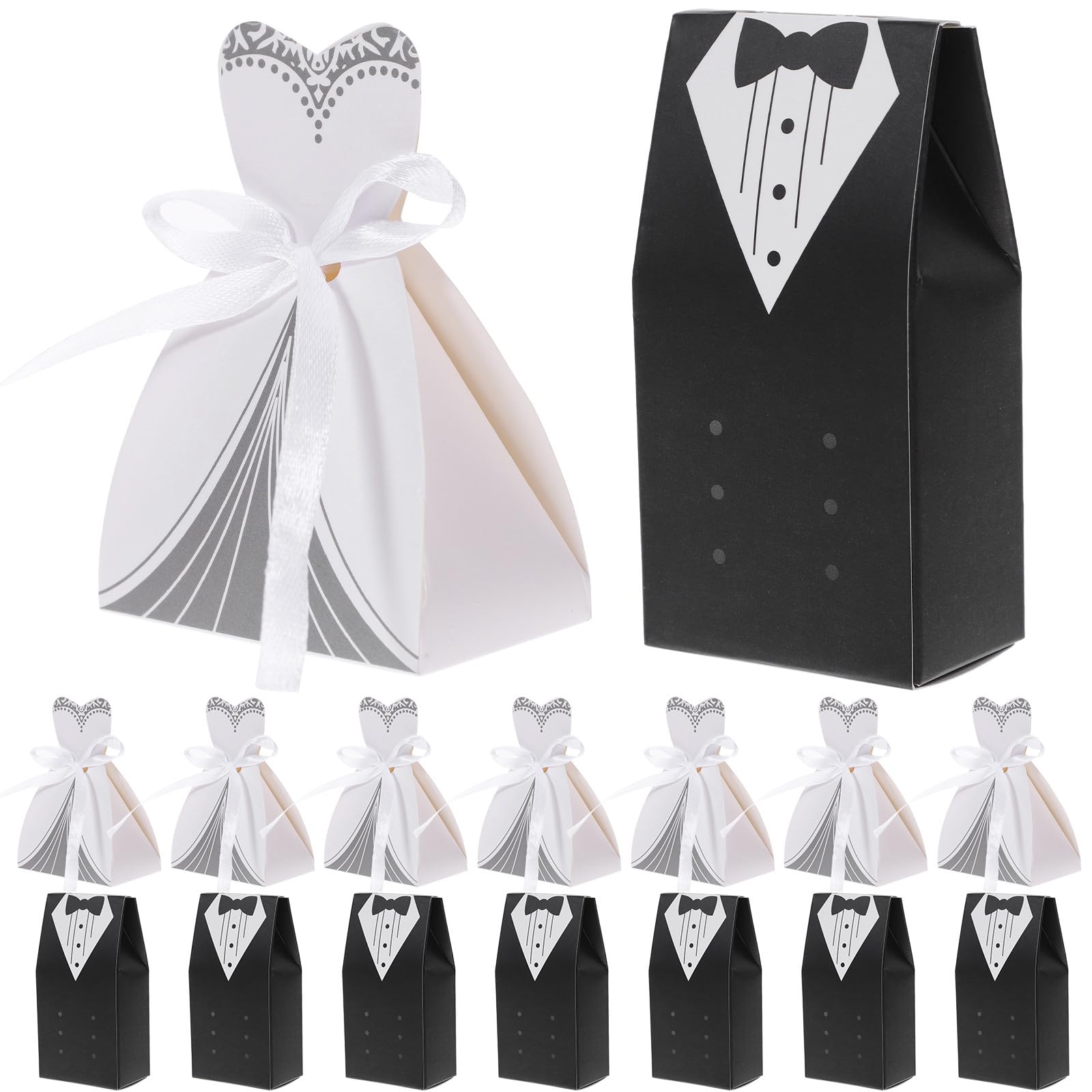 Scatole Dolci Matrimonio Sposo Sposa 100 Pezzi in Carta