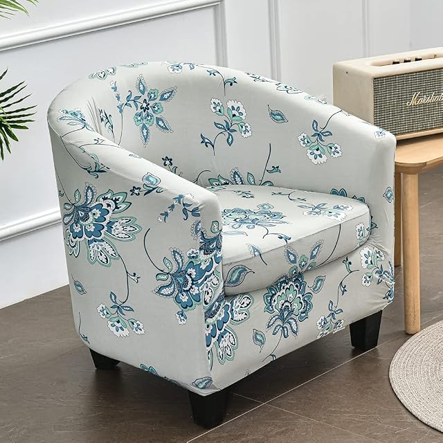 Highdi Stretch Tub Chair Slipcover 2 Pieces Club Sofa Cover for Armchair,Dust Proof Universal Removable Classic Pattern Furniture Protector Cover Couch Covers for Living Room Cafe (Exotic Paisley)