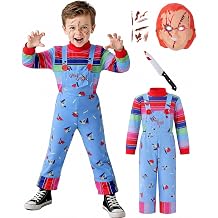 5 Pcs Chucky Costume for Kids, Toddler Halloween Cosplay Outfit
