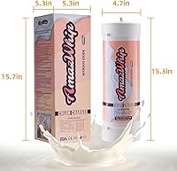 Vista 2 de Cargador de crema batida de 3.3 L - Cargadores de crema batida N2O sabor original puro tanque de óxido nitroso de grado alimenticio (2 cilindros)