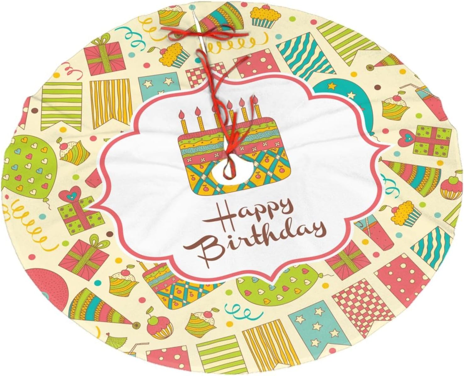 Happy Birthday Card Best Regards Christmas Tree Skirt Xmas Tree Mat