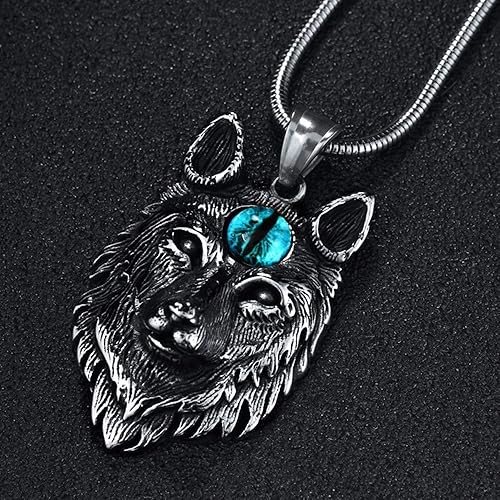 Miniatura 2 de TURTLEDOVE Collar de lobo vikingo Fenrir - Colgante de lobo nórdico de amuleto escandinavo nórdico, Metal, no conocido