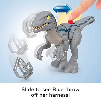 Imaginext Jurassic World Dominion Dinosaur Toy Set with Blue and Owen Grady for Preschool Pretend Play, Breakout Blue 