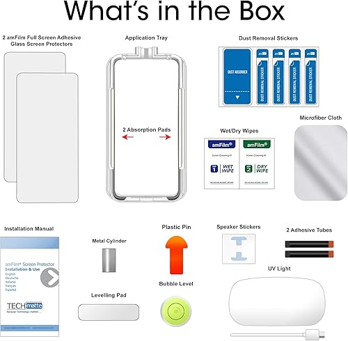 Miniatura 8 de amFilm Protector de pantalla Ultra Glass para Galaxy S10 Plus, vidrio templado, paquete de 2