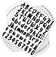 Vista 1 de 10 hojas de calcomanías de letras de vinilo, números de buzón, letras autoadhesivas para buzón, número de dirección, hogar, negocios, cocina, Negro