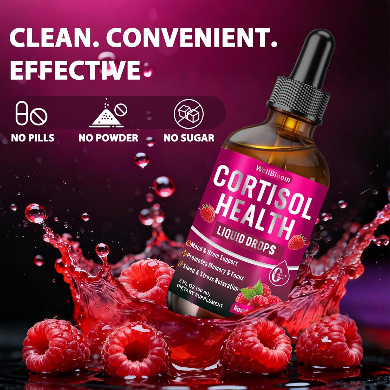 Cortisol Reducer for Women & Men with Magnesium Glycinate, Ashwagandha, L-Theanine - Supports Stress Relief, Sleep & Heart Health, Nerves, Muscles - 2 Fl Oz - Image 5