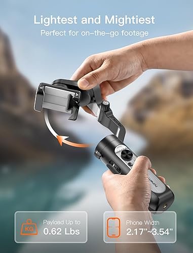 Miniatura 5 de hohem iSteady XE Kit estabilizador de cardán para teléfono inteligente, cardán de 3 ejes para iPhone y Android con luz de relleno ajustable