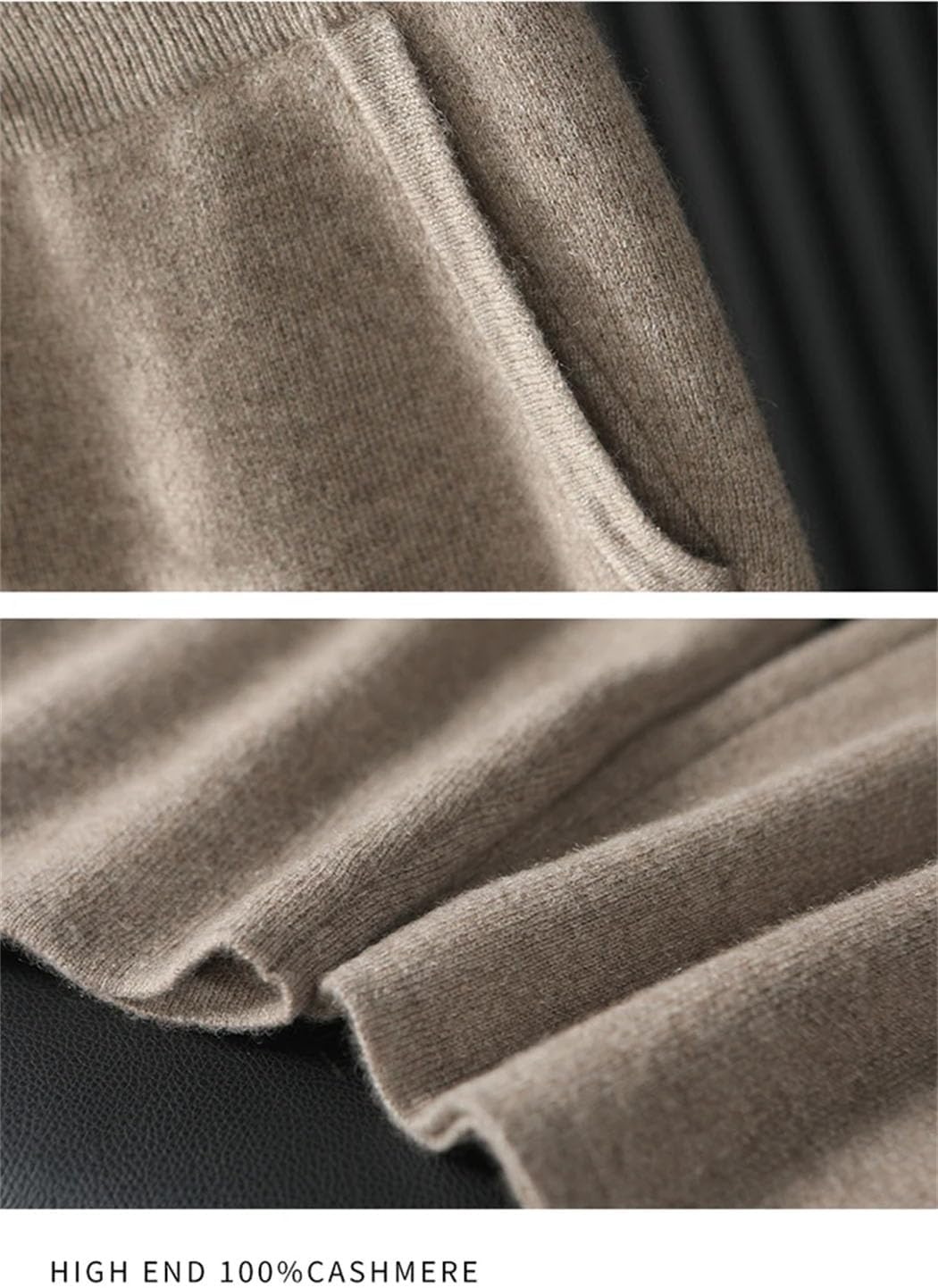 Men's 100% Cashmere Knitted Pants Elastic Waist Drawstring Wide Leg Pants Soft Comfortable Thermal Trousers