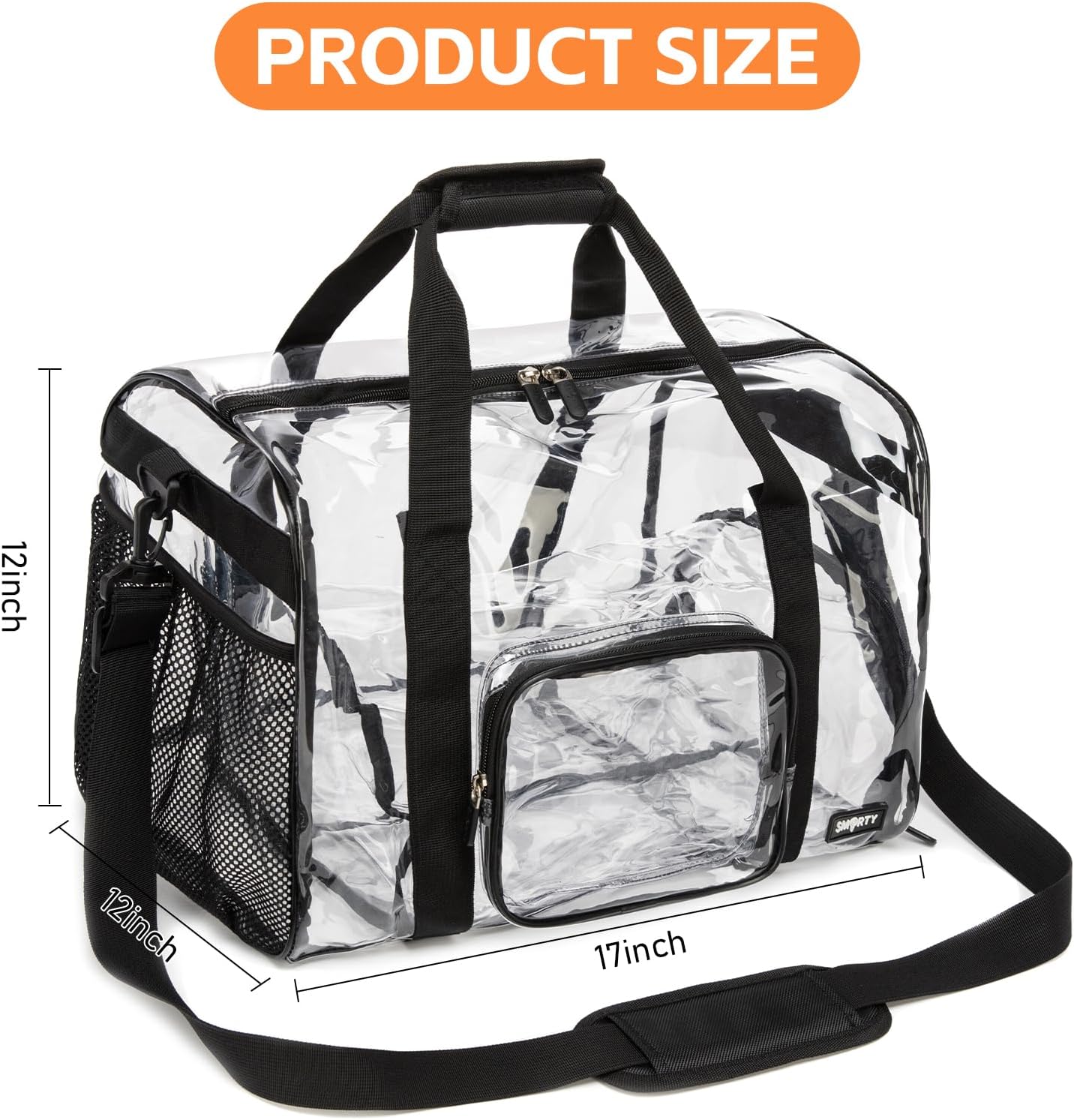 Clear Tote Bag, Clear Bag for Stadium Events Lunch Bag with Reinforced Straps for Sport Fan, Events, Travel
