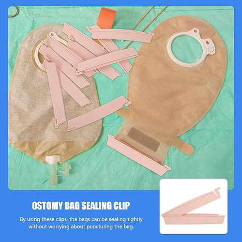 Miniatura 9 de Tiras de barras de almacenamiento de fugas de colostomía como se muestra Hidrocoloide Pesado Extensores Abrazadera de sellado Soporte de lazos de
