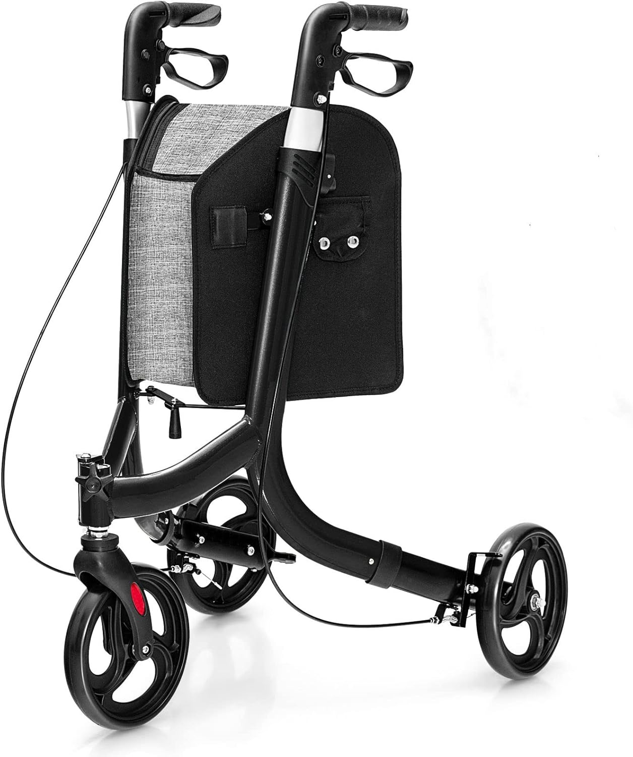 GYMAX Rollator Walkers, Foldable 3 Wheel Medical Walking Aid with