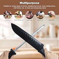 Vista 6 de 12 Inches Knife Sharpening Steel Rod, High Carbon Steel Honing Rod with 9 Inches Sharpening Steel and Ergonomic PP Handle, Premium Kitchen Knife