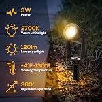 Banord Outdoor Landscape Lighting, 4 Pack Low Voltage LED Outdoor Spot Lights with Transformer, IP65 Waterproof, 2700K Warm White for Yard, Garden, Lawn, Plants