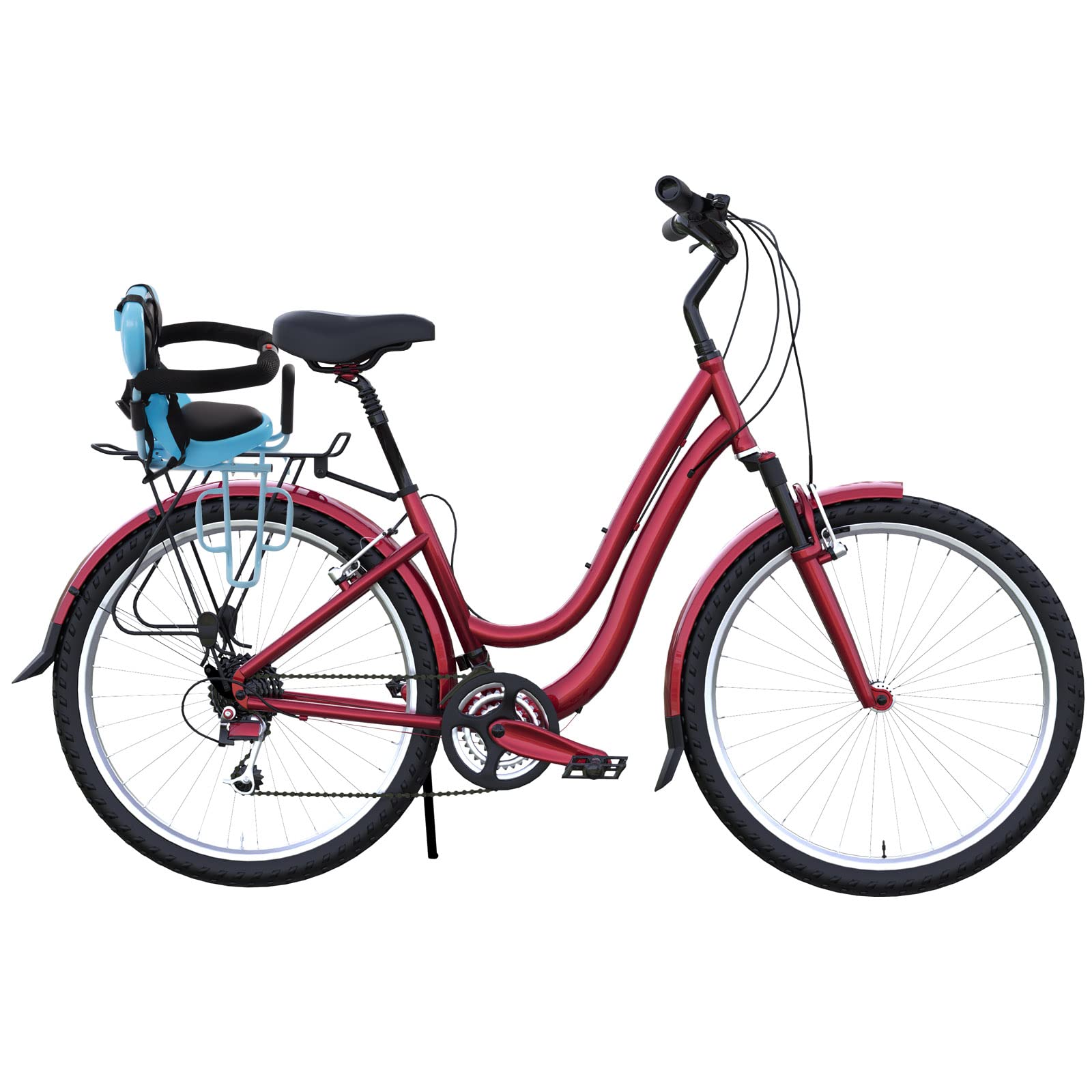 Seggiolino posteriore di sicurezza per bambini con pedale e staffa di sicurezza, per mountain bike fino a 30 kg, da 8 mesi a 6 anni, per mountain bike, city bike, biciclette pieghevoli