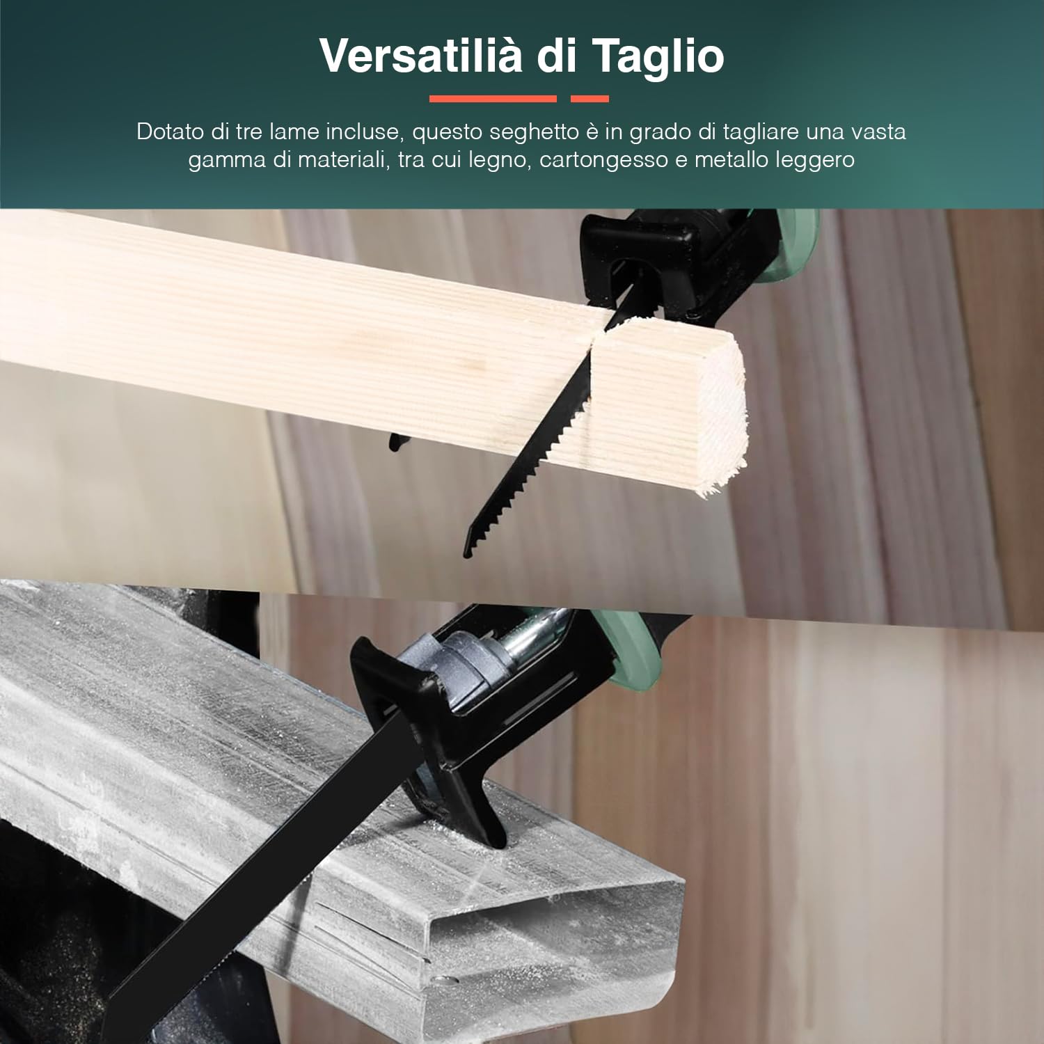 Avilia Sierra alternativa a batería para poda – Sierra cortadora inalámbrica, con zapato inclinable 45°, 1300 mAh, corte madera y yeso 90 mm, metal 3 mm, 3 cuchillas incluidas, 12 V