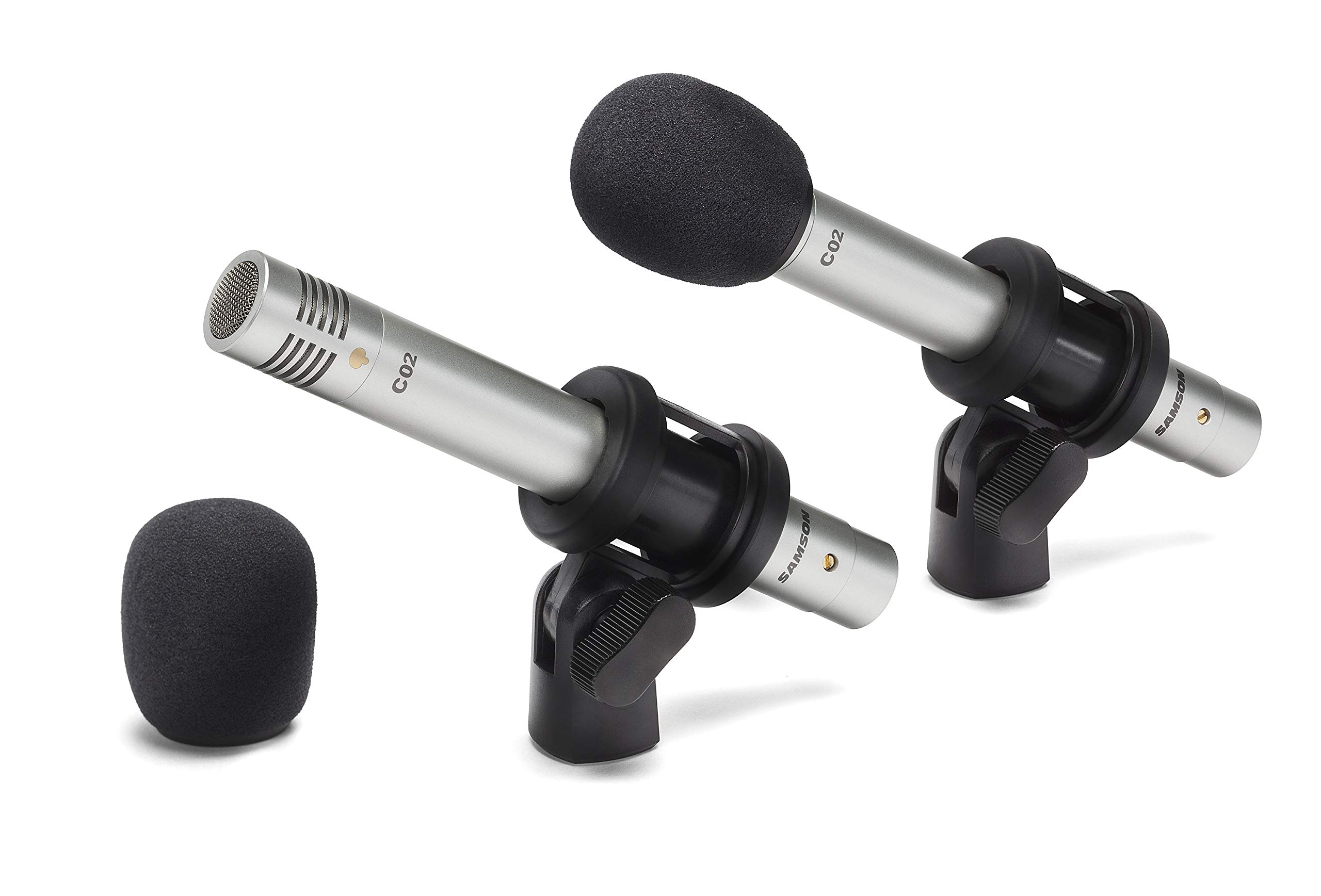SAMSON C02 コンデンサーマイク ペア（2本セット）ケース・クリップ付 Samson C02 Pencil Condenser Microphones