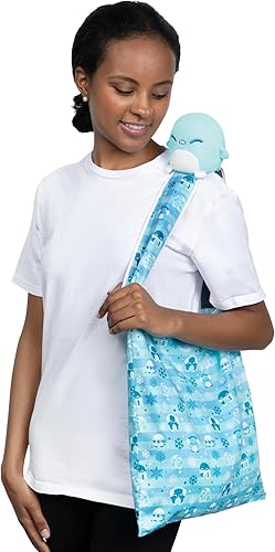 Miniatura 5 de TeeTurtle - Bolsa de peluche - Pingüino de copo de nieve navideño - De los creadores del peluche original reversible de pulpo - Lleva a tu amigo de