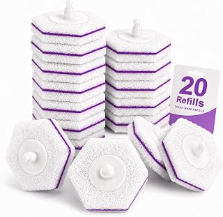 Msvvko Compatible Toilet Wand, Disposable Toilet Brush Refills | 20 Count, Lavender, Easy-Click, Provide Long-Lasting Bathroom Cleaning Value for Home & Commercial Bathroom,