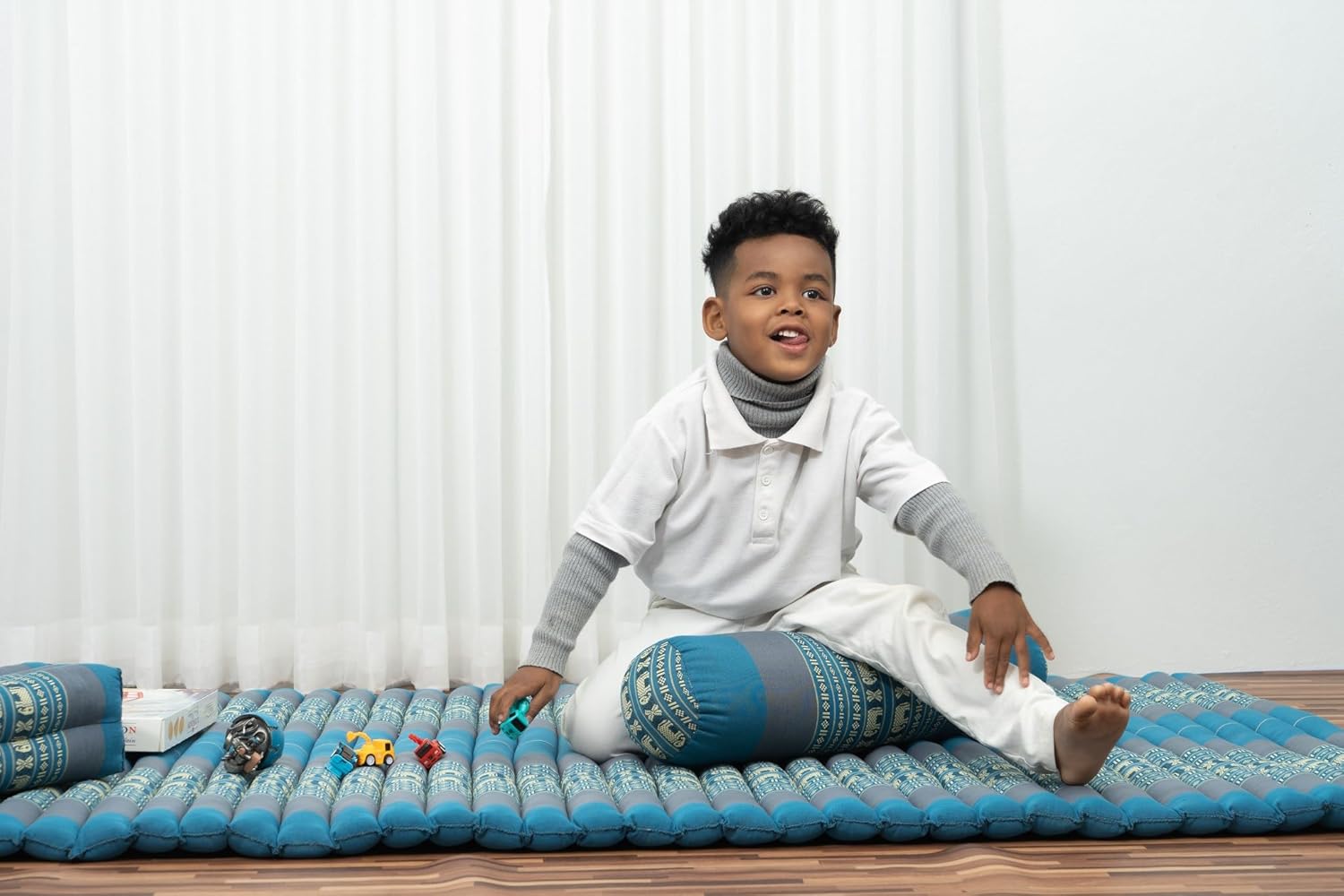 Christian Grey Yoga Bolster Pillow Bolster Pilates Size 23.5x6in | Premium Natural Kapok | Eco-friendly | Comfortable Long Pillow Support | Yoga Pillow, Yoga Exercise