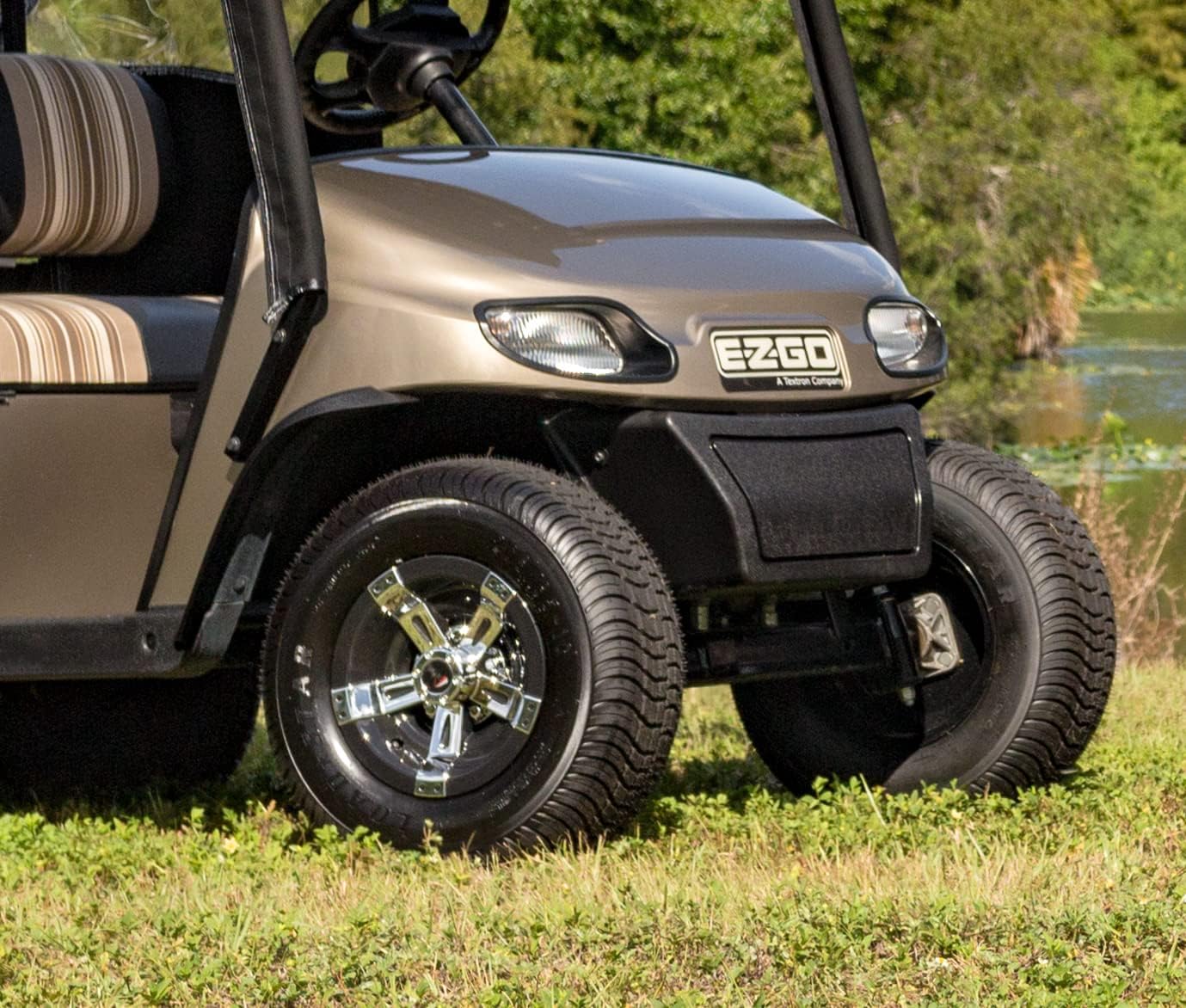 GTW Maverick 10 Inch Golf Cart Wheel Covers | Black and Chrome Hubcaps