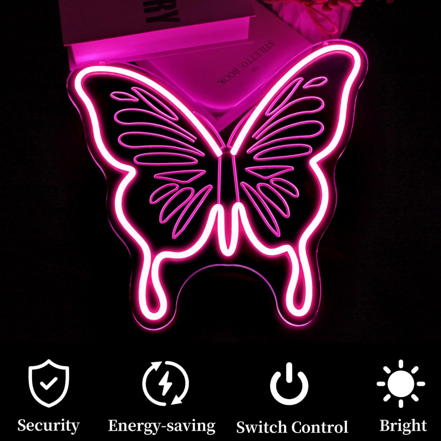 Butterfly Neon Sign Led Neon Lights Neon Signs for Wall Decor Light Up Sign for Birthday Party Club Gift - Image 5