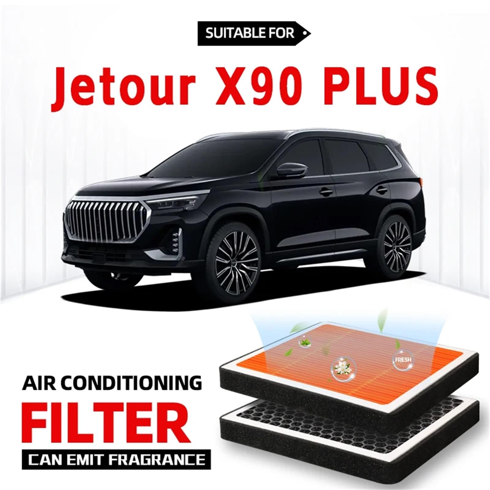Adatto per Jetour X90 Plus Filtro abitacolo Filtro aria Filtro aria condizionata a carbone attivo con fragranza Filtro Abitacolo ai Carboni Attivi Filtro aria cab