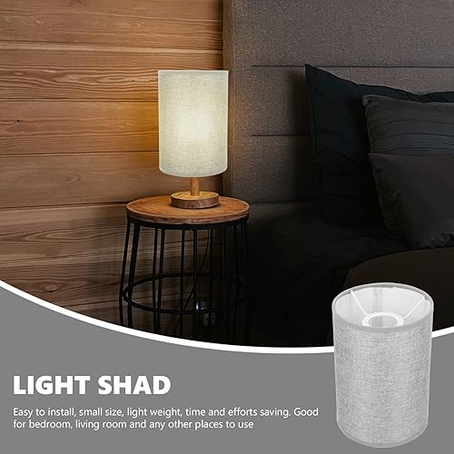 Miniatura 2 de VICASKY Pantalla de lámpara de construcción de araña con forma de tambor de transición, pantalla cilíndrica de lino, repuesto para lámpara de araña
