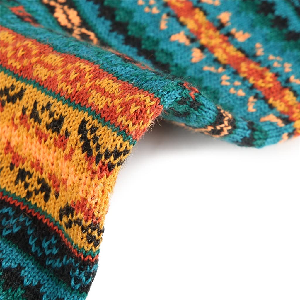 ACiyD Pares de Calentadores de Pierna de Punto a Rayas para Mujer Calcetines de Botas de Moda de Rodilla sin Pie de Invierno (Color : D, Size : 49 * 14CM) (A 49 * 14CM)
