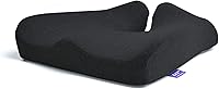 Cushion Lab Patented Seat Cushion: Extra-Dense Memory Foam for Sciatica, Tailbone, Hip Relief - Ergonomic Pressure Relief for Office Chair, Car, Long Sitting - Black