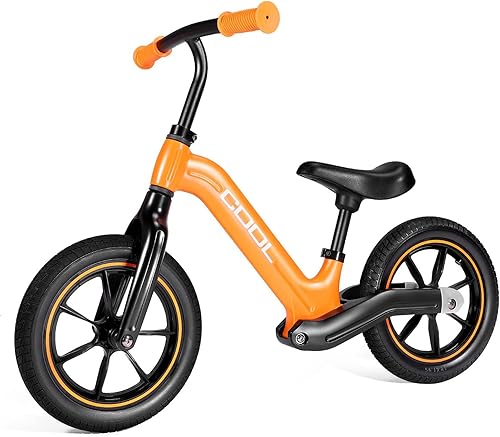 CCCDF Bicicleta de equilibrio para niños de 2 años, bicicleta de empuje de 12 pulgadas, bicicleta deportiva de entrenamiento temprano, asiento y