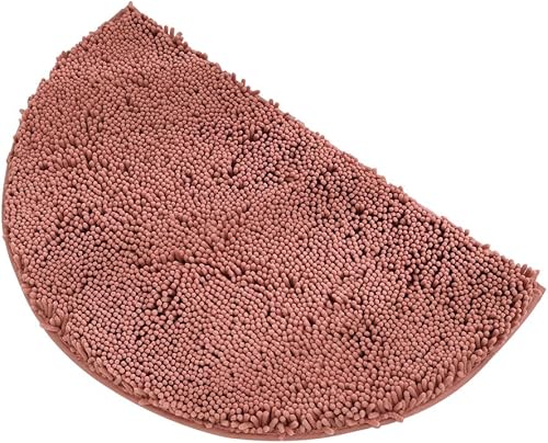 Miniatura 2 de Tapete de baño absorbente de semicírculos, de felpilla suave, grueso, antideslizante, lavable a máquina, se seca rápidamente, tapete para pies