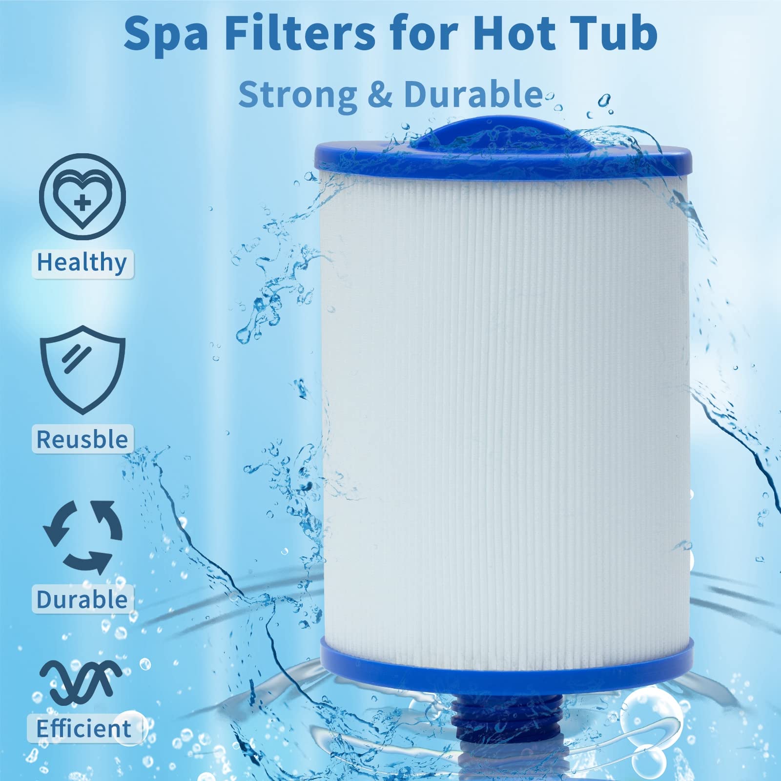 Filtri Spa per vasca idromassaggio, filtro Pww50 compatibile per filtro per vasca idromassaggio Spa, Replacemen compatibile con Unicel 6CH-940, per Filbur FC-0359,