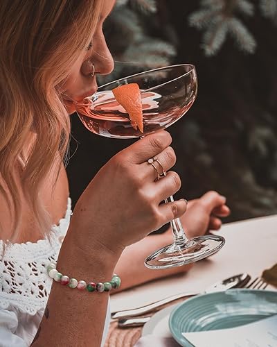 Miniatura 4 de BOMAIL 5 pulseras de piedras semipreciosas, pulseras de cuentas de cristal para mujer, pulsera elástica de piedra curativa de Reiki, pulseras