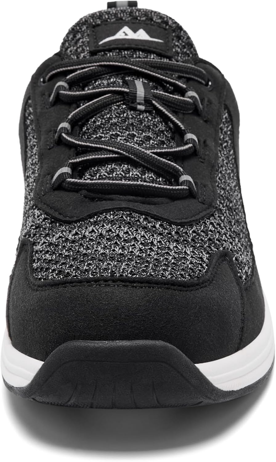 alcubieree Men's Orthopedic Slip On Walking Shoes Arch Support for Plantar Fasciitis Non-Slip Rubber Sole Lightweight Breathable Sneakers Black Size 7 - Image 8