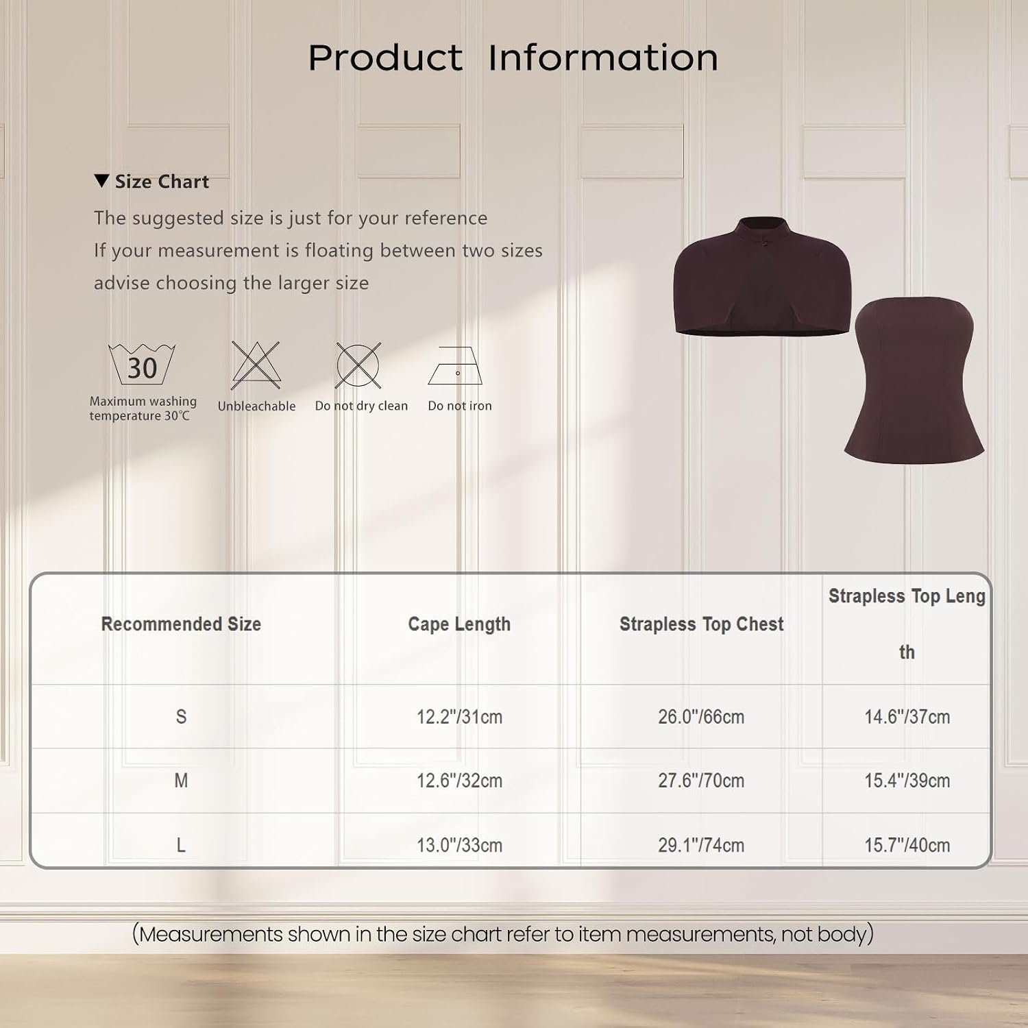 Women Strapless Tube Top and Mock Neck Shawls 2pcs Set