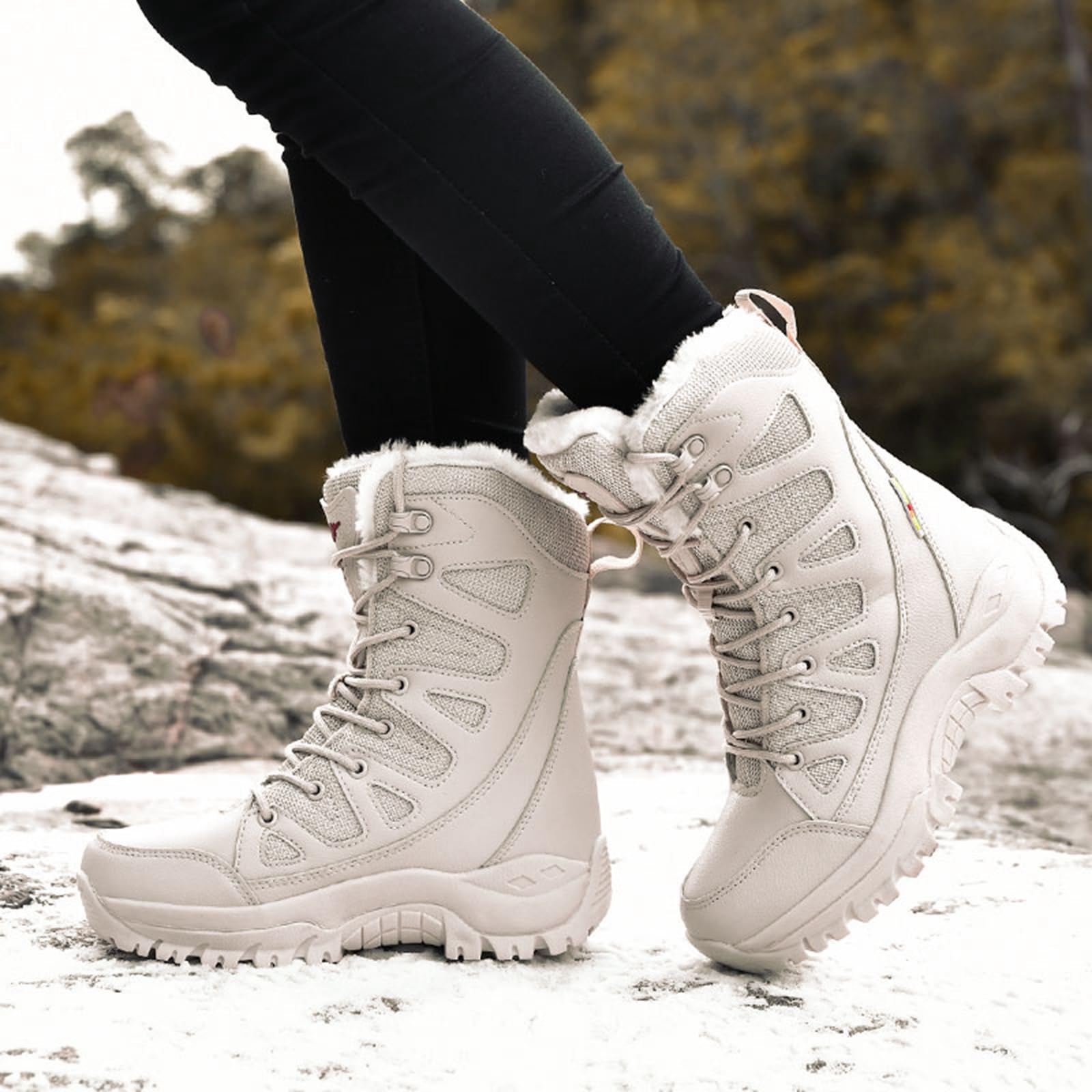CUTEHEELS Męskie i damskie zimowe buty outdoorowe, wodoszczelne, antypoślizgowe buty trekkingowe
