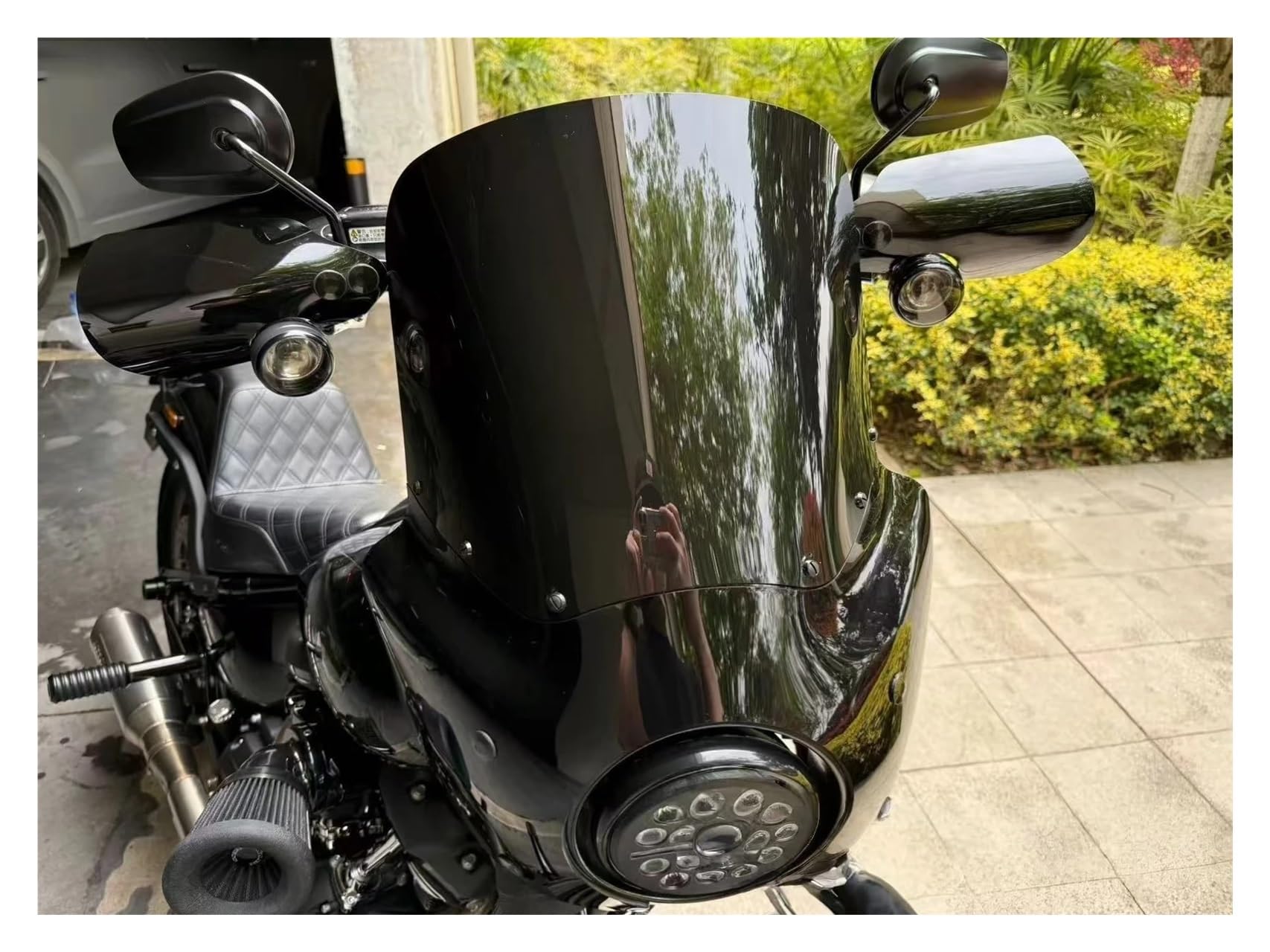Moto Garde Main Pour Fat Boy Fat Pour Bob Road King Slim Sport Glide Low Rider S Moto Protège-vent Protège-mains Ajustement Universel