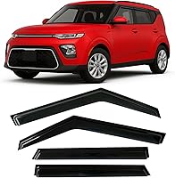 OptimalCo Tinted Tape-On Rain Guards for 2020-2025 Kia Soul - Durable Side Window Visors EX GT-Line Turbo LX S X-Line