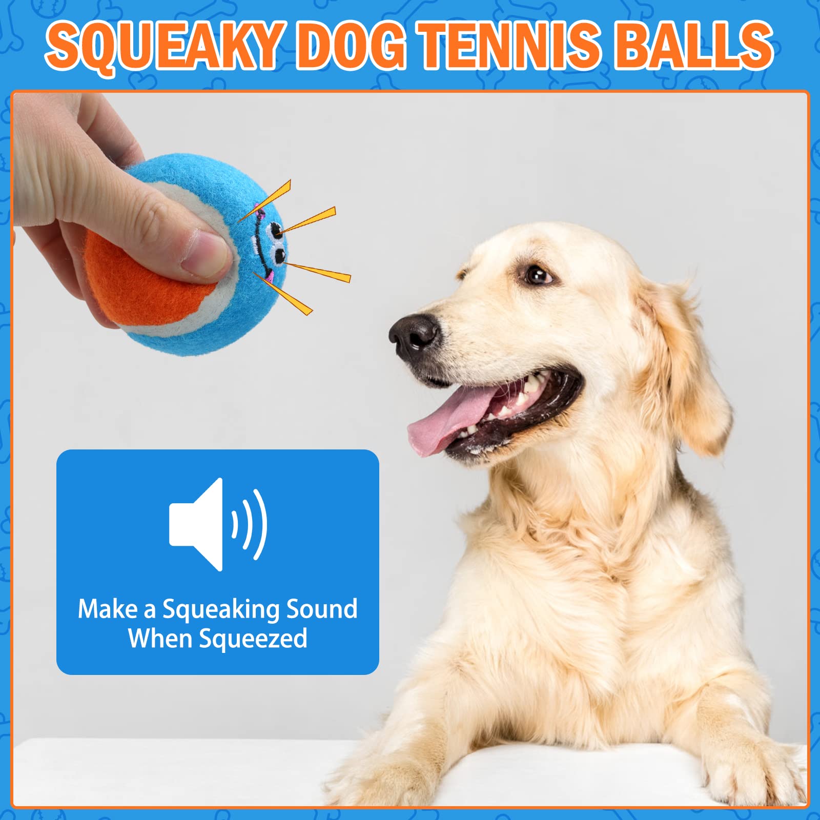 Playing and Training KOOLTAIL Dog Squeaky Tennis Balls 12 Pack 2.5