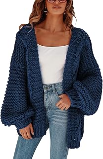 black chunky knit cardigan