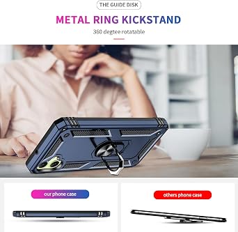 LeYi for Galaxy-A05-Phone Case: Heavy Duty Shockproof and Stand Blue