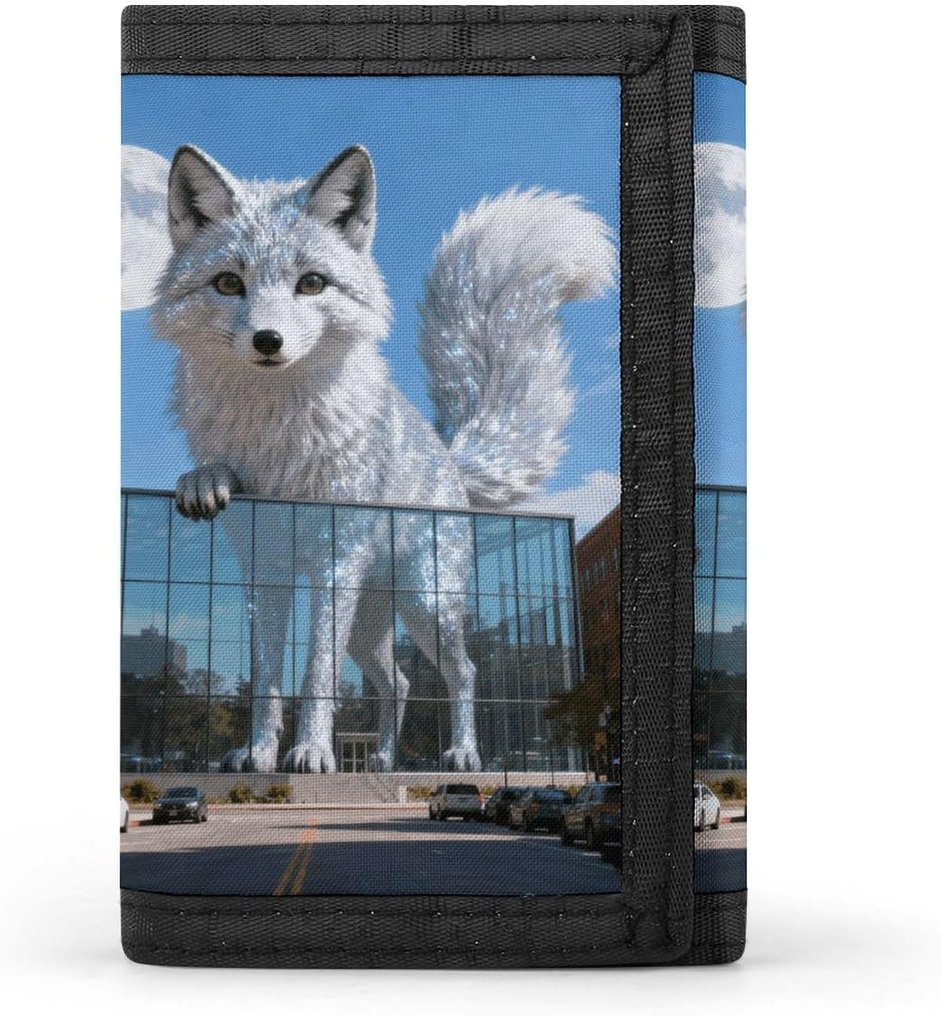 Silver Fox Trifold Wallet with Id Window 8 Card Slots Slim Security Wallet Card Cash Coin Holder Outdoor Travel Modern Fashion Purse Gifts for Men Women image 4