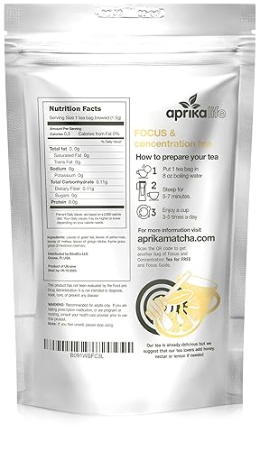 Miniatura 5 de Té Focus & Concentrration 60 bolsas + paquete de matcha ceremonial orgánico de 1.06 oz1.05 onzas