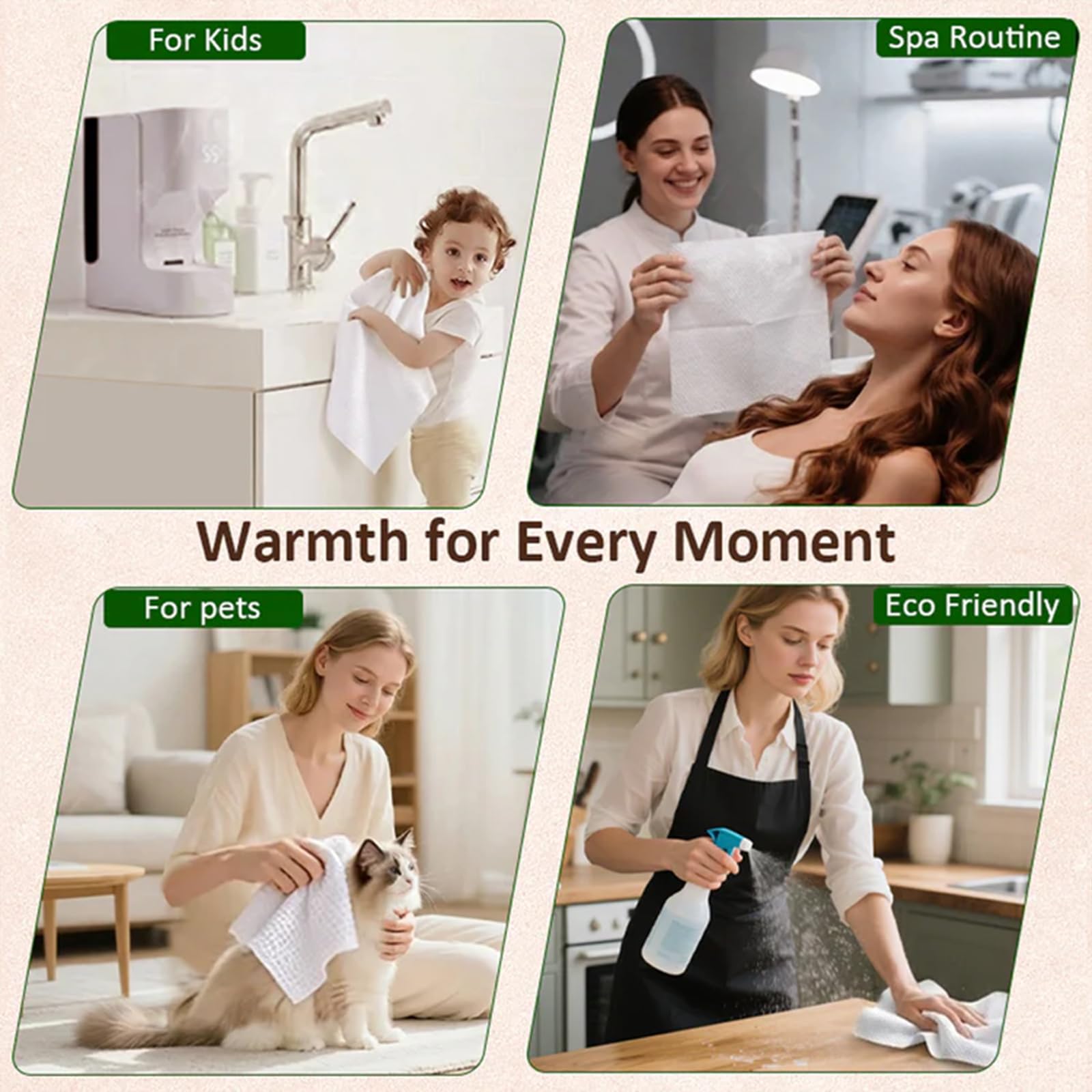 Spender für warme Handtücher – Automatischer Handtuchwärmer für Einwegtücher, 55°C Konstanttemperatur, Heizgerät für Kompresstücher, Smarter EIN-klick-Start für Spa, Gesichtsbehandlungen (1,B)